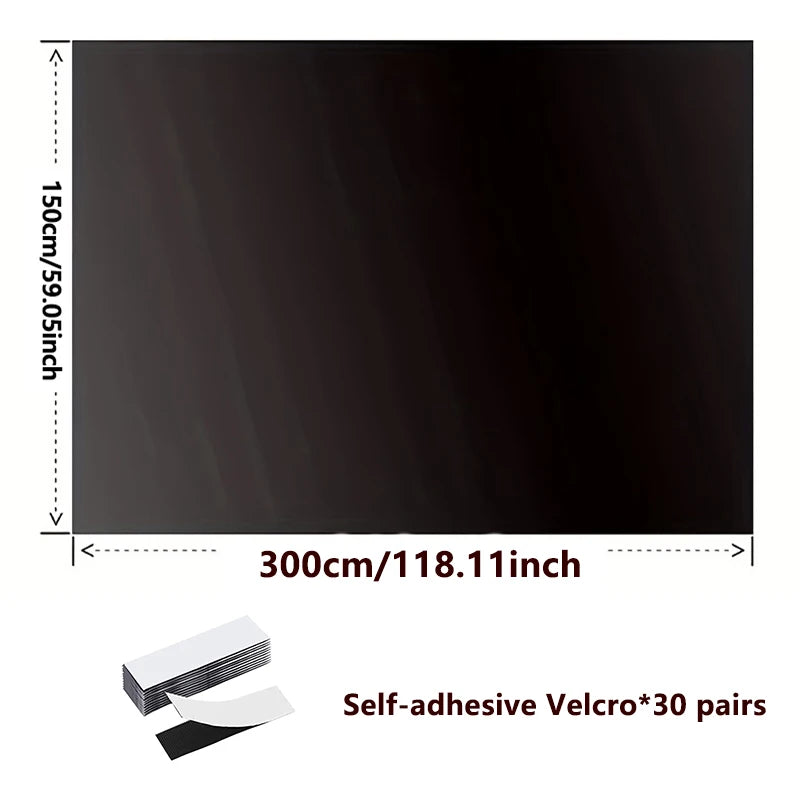 95-98% Blackout Curtain DIY Portable Travel Removable Blocking Darkest Window Film Cloth Self-adhesive Window Shades